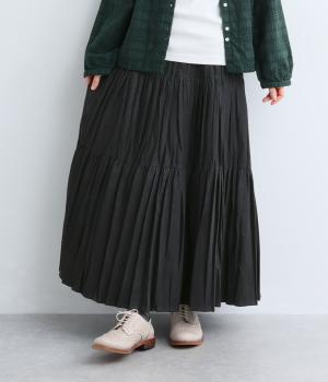 6オンスデニムランダムプリーツ加工スカート（グレー・38）