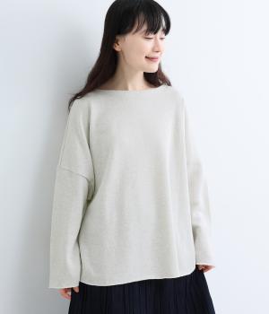 コットン国産裏毛プルオーバー（オフ×ラメ・38）