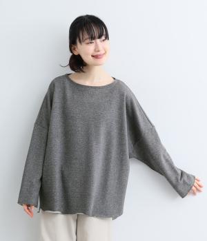 コットン国産裏毛プルオーバー（チャコール系・38）