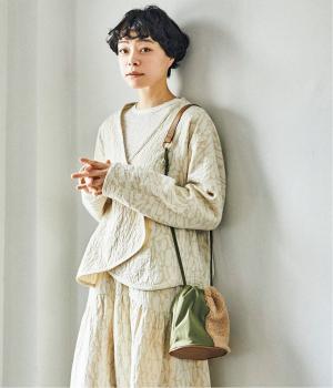 【リンネル掲載】シアリングドローストリング2wayバッグ(キャメル-F)