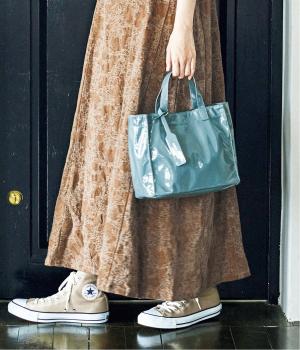 【リンネル掲載】エナメル風ショッパー小(サックス-F)