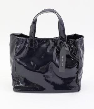 【リンネル掲載】エナメル風ショッパー小(ネイビー-F)