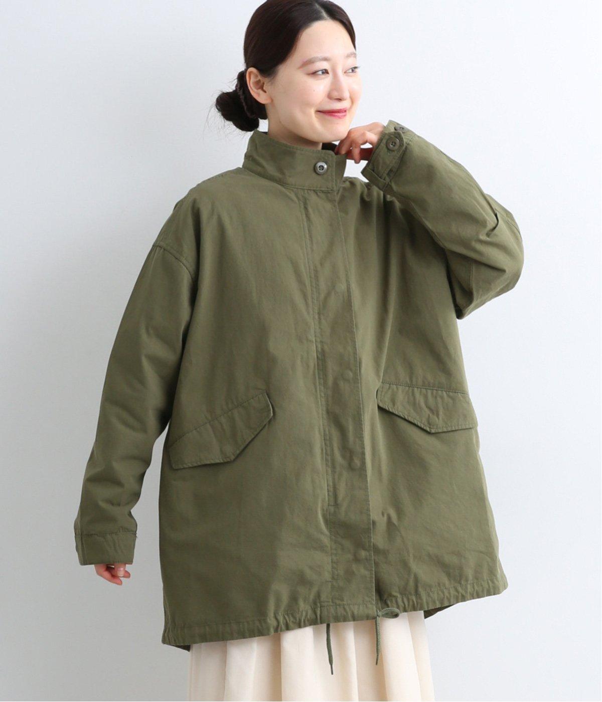【リンネル掲載】ライナー付きコート(カーキ-F)