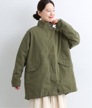 【リンネル掲載】ライナー付きコート(カーキ-F)