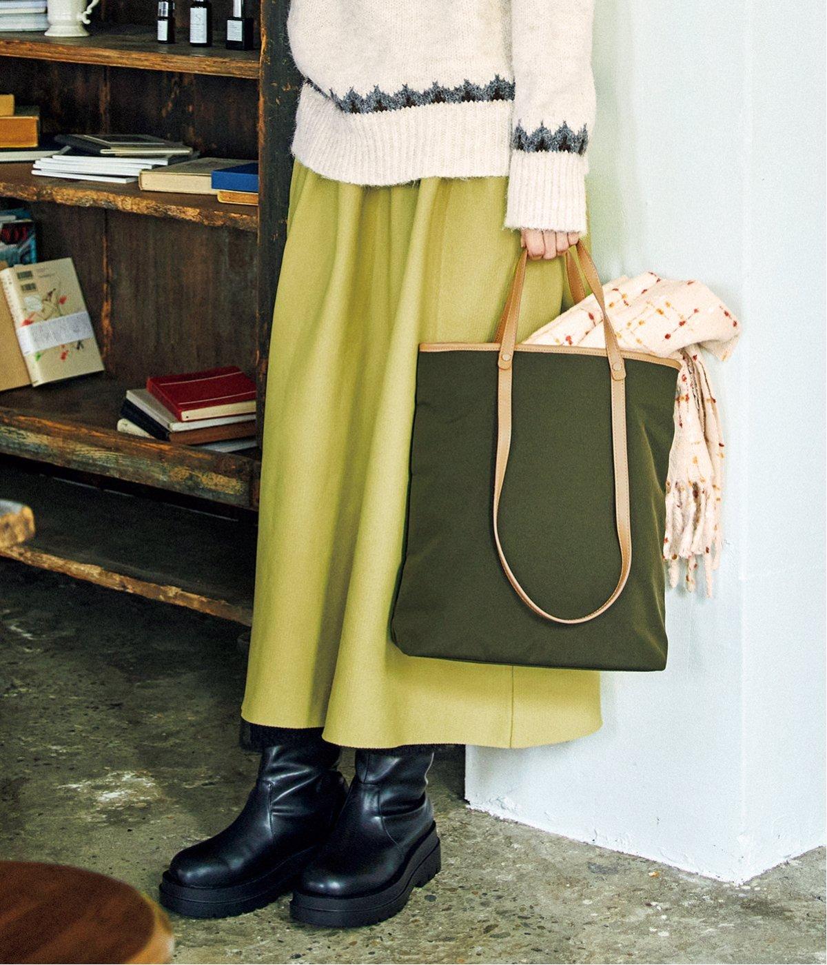 【リンネル掲載】軽量ニットボリュームスカート(イエロー-F)