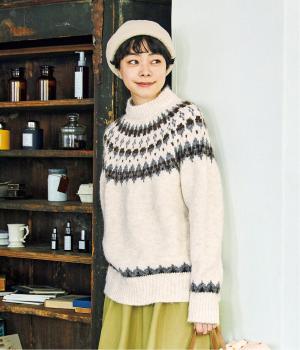 【リンネル掲載】求心JQニット(ベージュ-F)