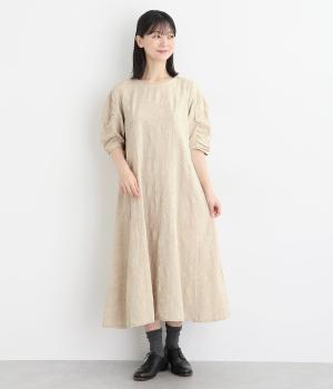 【リンネル掲載】花柄ジャカードワンピース(アイボリー-F)