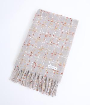 【リンネル掲載】チェックストール(グレー-F)