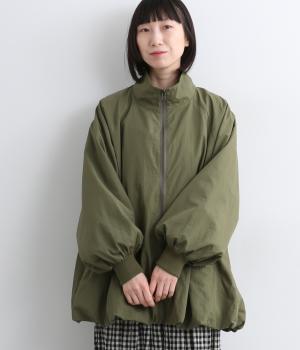【リンネル掲載】ミドル丈バルーンコート(カーキ-F)