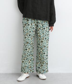 植物柄ストレートパンツ