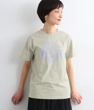 【リンネル掲載】Forest Friends プリントTシャツ(グレー-F)
