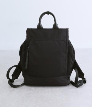 【リンネル掲載】シワナイロン多ポケットリュック（ブラック・F）