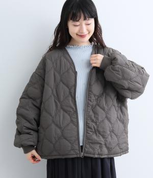 【リンネル掲載】モールキルティングジャケット（チャコール・F）