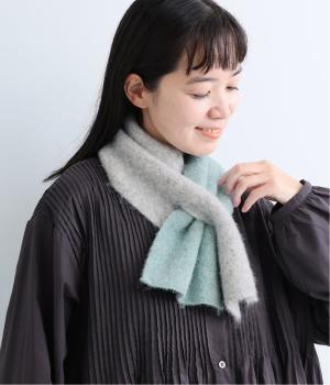 【リンネル掲載】バイカラー差し込みマフラー（ブルー・F）