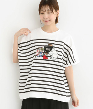 MOOMINドルマンボーダープルオーバー(ホワイト×スミクロ-ONESIZE)