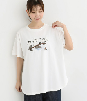 MOOMIN裾ラウンドチュニック(ホワイト-ONESIZE)