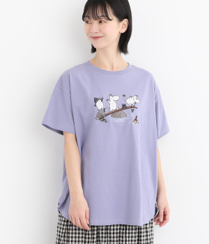 MOOMIN裾ラウンドチュニック(ライトパープル-ONESIZE)