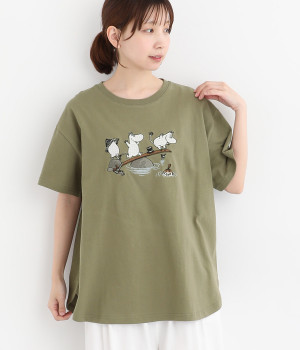 MOOMIN裾ラウンドチュニック(カーキ-ONESIZE)