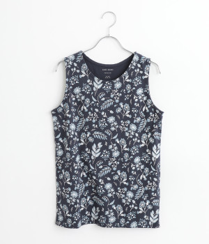 総柄プリントタンクトップ(ネイビー-ONESIZE)