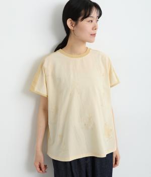 布帛切替 ミイ刺繍フレンチプルオーバー(イエロー-ONESIZE)