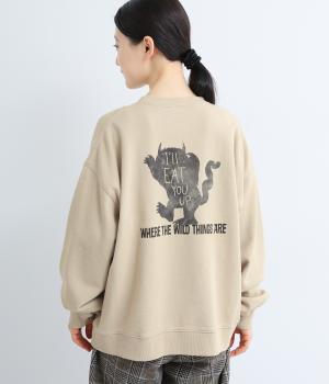 【かいじゅうたちのいるところ】ロゴにぶら下がるかいじゅうたち(グレージュ-L)