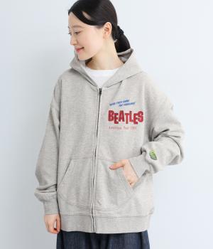 【BEATLES 】1964年LIVEフライヤーZIPパーカー(ライト杢グレー-L)
