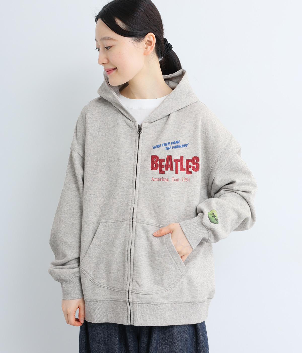 【BEATLES 】1964年LIVEフライヤーZIPパーカー(ライト杢グレー-M)