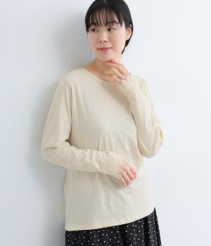 袖口レースインナーロングスリーブＴシャツ