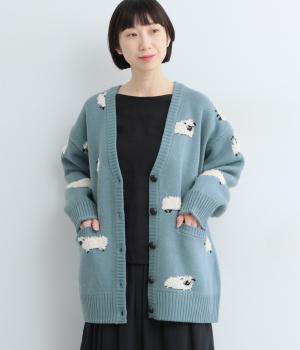 【JUCY】羊柄ジャカードニットカーディガン