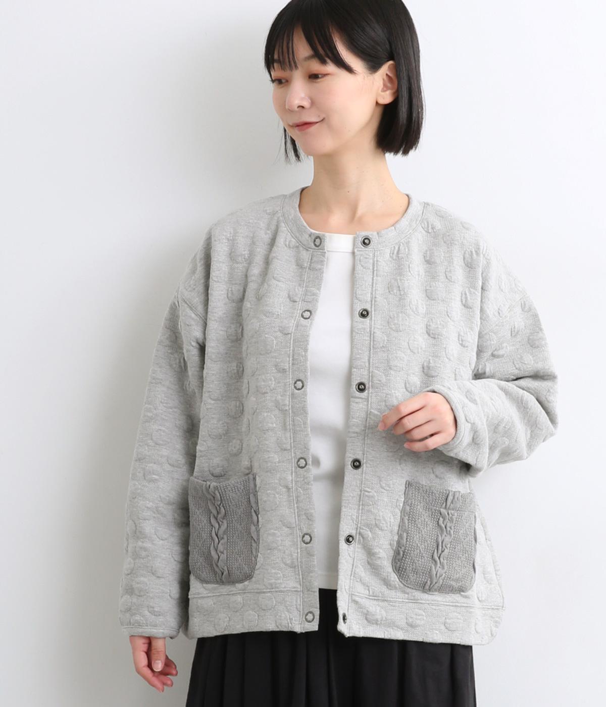 もちもちドット×ニットポケカーディガン(グレートップ-F)
