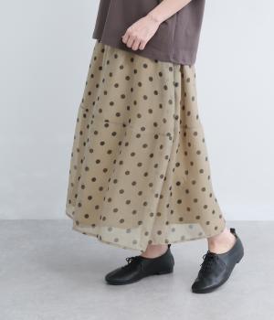 ドットプリントシフォンスカート