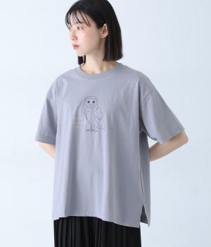 メンフクロウ刺繍Tシャツ