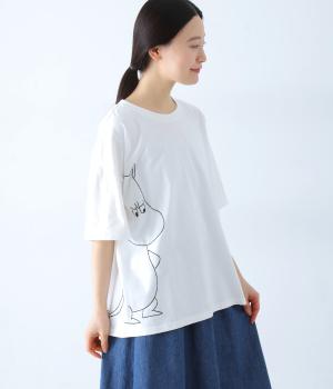 MOOMIN刺繍BIGTシャツ(ホワイト-F)