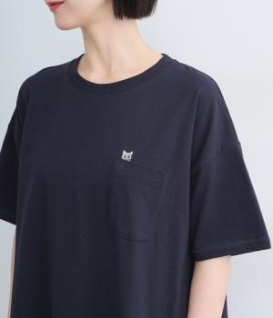 チェック切替Aラインチュニック(ネイビー-F)