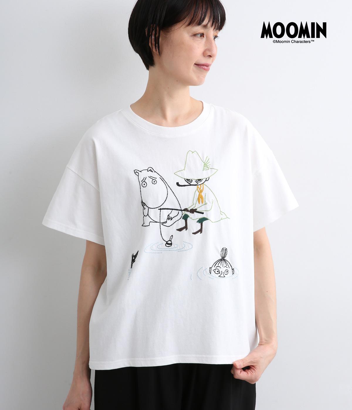 MOOMIN魚釣りステッチ刺繍Tee｜NUEVO BLANCA（ヌエヴォブランカ）の