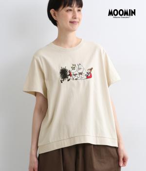 MOOMINピクニック刺繍Tee(ライトグレージュ-F)
