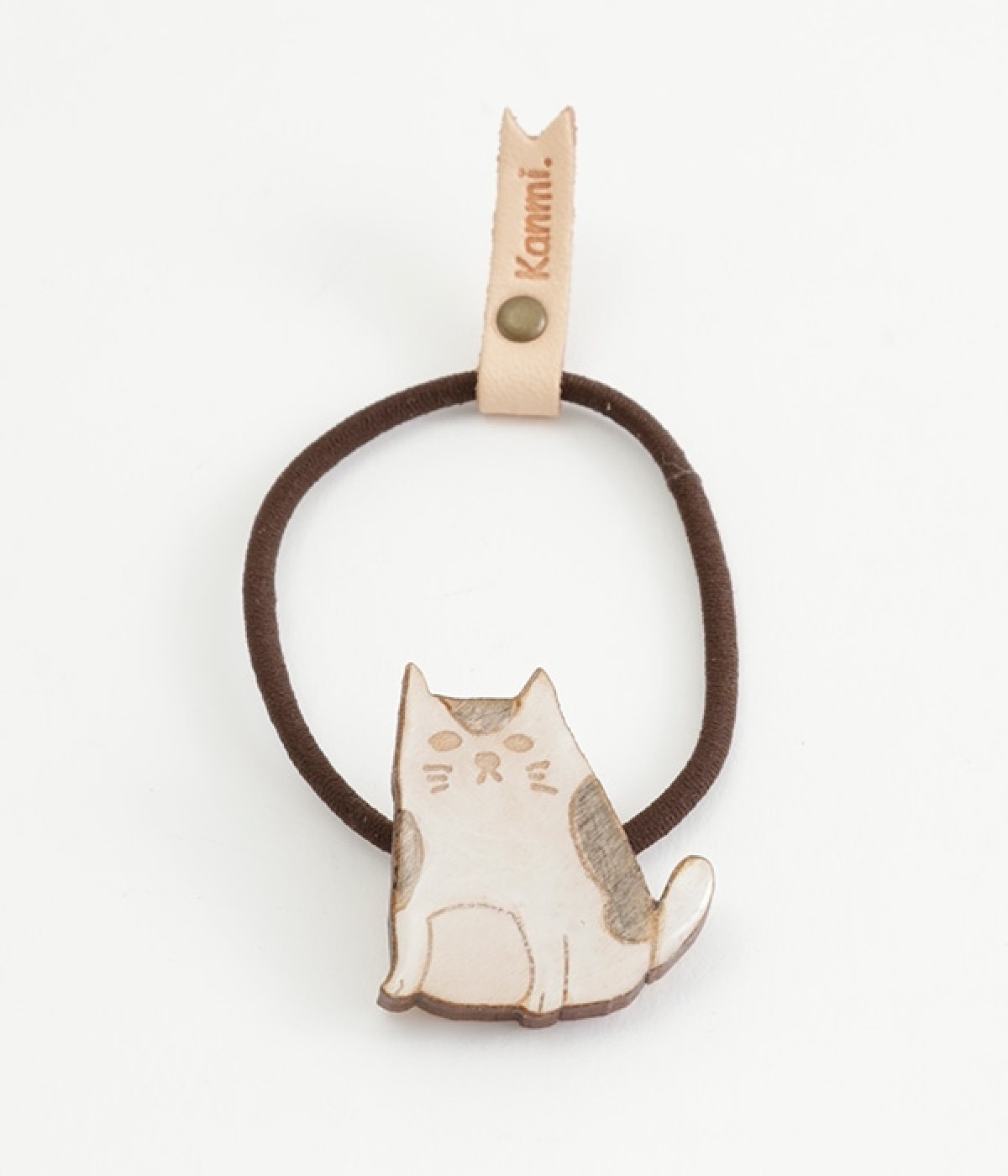 クリアウッド　ねこnoヘアゴム(ブチ-ONESIZE)