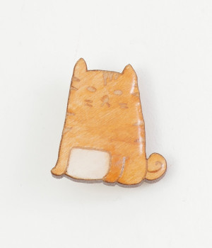 クリアウッド　ねこnoブローチ(トラ-ONESIZE)