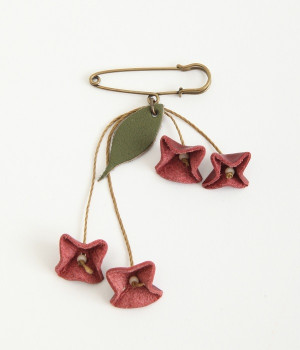 スズランブローチ(チェリーレッド-ONESIZE)