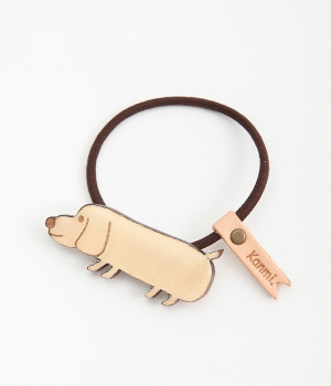 クリアウッド　いぬnoヘアゴム(ダックス/クリーム-ONESIZE)