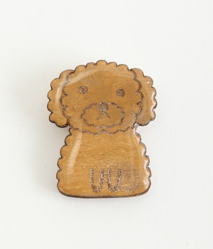 クリアウッド　いぬnoブローチ(プードル/アプリコット-ONESIZE)