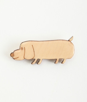 クリアウッド　いぬnoブローチ(ダックス/クリーム-ONESIZE)