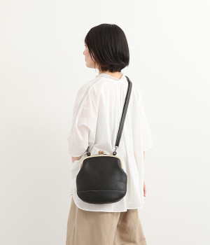 ドロップツリー木玉　がま口ポシェット(ブラック-ONESIZE)