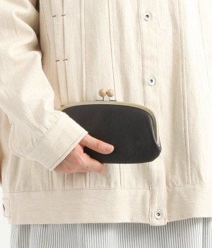 ドロップツリー木玉　ロングがま口ウォレット(クロ-ONESIZE)