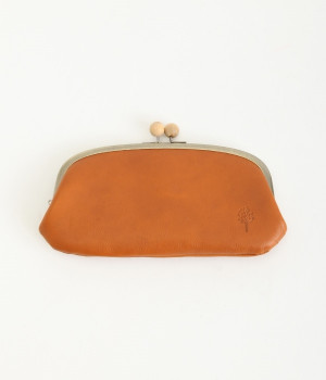 ドロップツリー木玉　ロングがま口ウォレット(キャメル-ONESIZE)