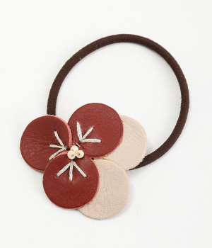 ビオラ　ヘアゴム(チェリーレッド×バニラ-ONESIZE)