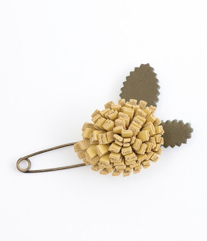 レザーフラワー ショールピン(タンポポイエロー-ONESIZE)