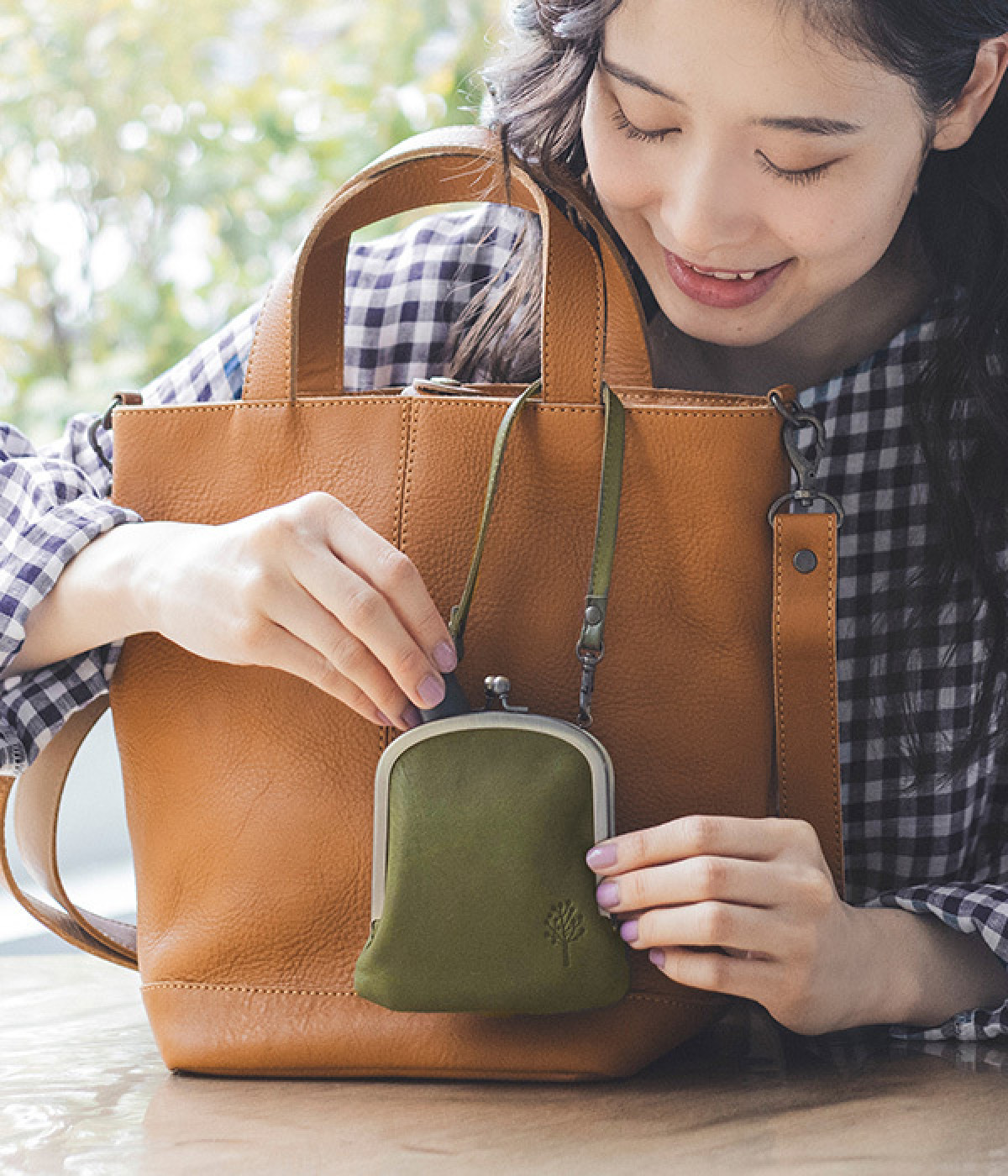 ドロップツリー プチトートがま口パスケース(グリーン-ONESIZE)