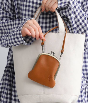 ドロップツリー プチトートがま口パスケース(キャメル-ONESIZE)