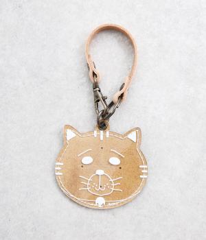ねこモフバッグチャーム(おとぼけがおシロ-F)